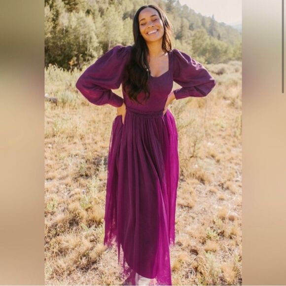 NWT Ivy City Co Florence Tulle Dress Plum size Large - Picture 2 of 13